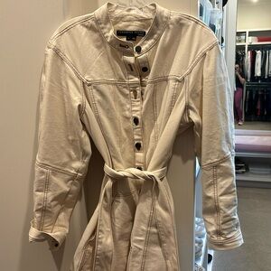 Veronica Beard white denim button and tie dress size 10